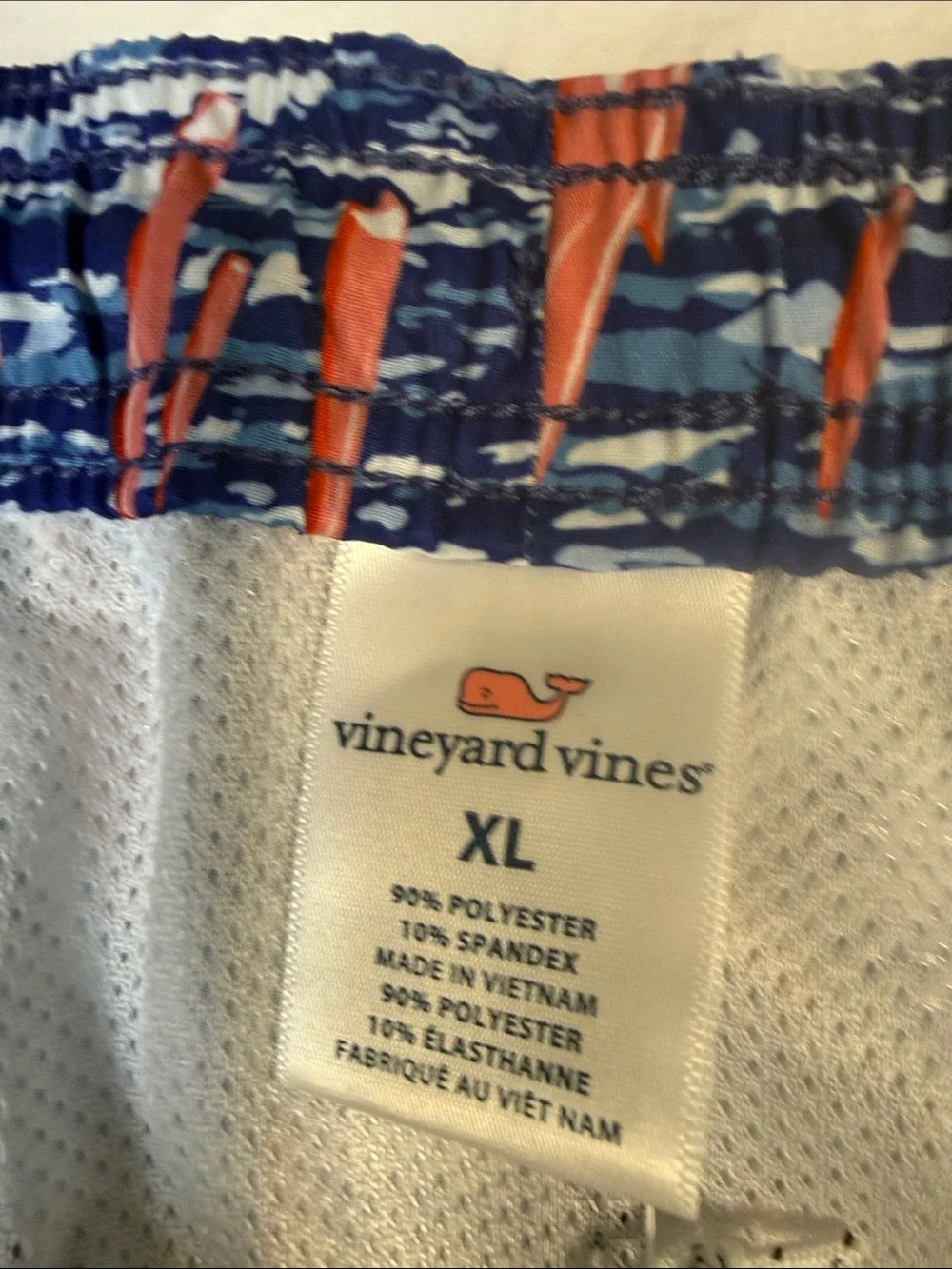 Vineyard Vines Blue and Pink Sailboat Print Swim Trunks